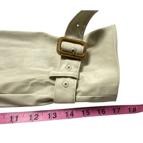 BROOKS BROTHERS Women 346 Trench Coat Size 12 Cream Long Line Button Belted - Picture 5 of 16